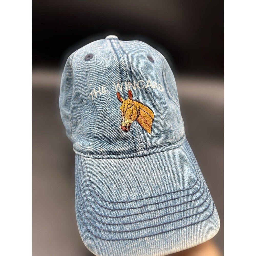 Blue Denim Hat Cap The Wincarol Embroidered Horse by Otto